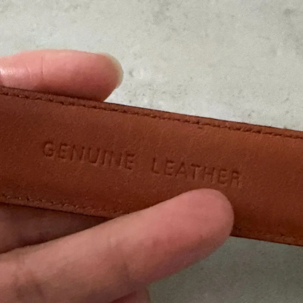 Vintage Ralph Lauren Brown Leather Embossed Crocodile Belt Silver Tone Buckle M